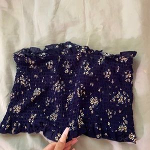 Pacsun blue flowered tube top